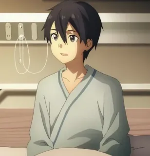 😀 Kirito Sword Art Online Anime, Ragazzo, Ospedale, Paziente, Personaggio, Kirigaya Kazuto, Sword Art Online telegram sticker