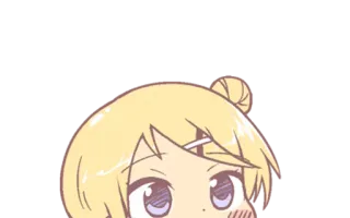 😶 Anime, Niedlich, Kawaii, Mädchen, Blonde Haare, Cartoon telegram sticker