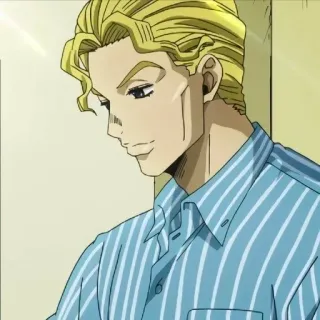 🐈 Yoshikage Kira JoJo's Bizarre Adventure อนิเมะ, ตัวละคร, ผมบลอนด์, คิระ, โจโจ้ telegram sticker