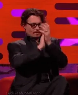 😏 Johnny Depp FuckYeahJohnDepp 约翰尼·德普, 演员, 名人, 鼓掌 whatsapp sticker