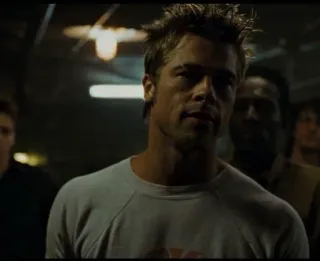 🧼 Tyler Durden Fight Club pelea, club, brad pitt, violencia, película telegram sticker