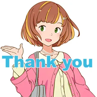 😌 Thank you Anime, Danke, Weiblich, Gruß telegram sticker