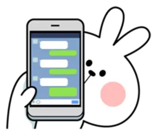 📱 Hase, Kaninchen, Handy, Nachrichten, Chat, Kommunikation whatsapp sticker