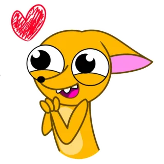 ❤️ cartone animato, animale, volpe, cuore, amore, carino, felice telegram sticker