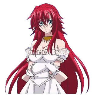 👰 Rias Gremory High School DxD anime, red hair, woman, character, fantasy telegram sticker