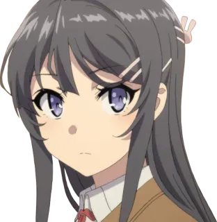😳 Mai Sakurajima Rascal Does Not Dream of Bunny Girl Senpai Anime, Mädchen, Süß, Schülerin, Sakurajima, Mai telegram sticker