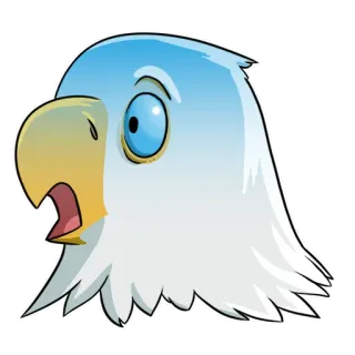 😨 aigle, oiseau, animal, dessin animé, autocollant telegram sticker