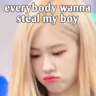 👀 everybody wanna steal my boy Meme, Umorismo, Rosa, Kpop, Divertente, Espressione telegram sticker