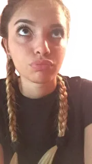 🙄 woman, selfie, portrait, braids, young adult telegram sticker