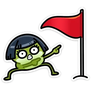🚩 red flag, cartoon, warning, issue, concern, anime telegram sticker