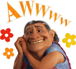 😍 AWWW Dibujos animados, Abuela, Lindo, Flores telegram sticker