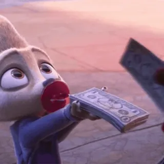 💵 Zootopia argent, animal, personnage, dessin animé, pile d'argent, espèces telegram sticker