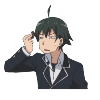 😦 Hachiman Hikigaya My Teen Romantic Comedy SNAFU Anime, Personagem, Confuso, Engraçado, Hachiman Hikigaya, Oregairu telegram sticker