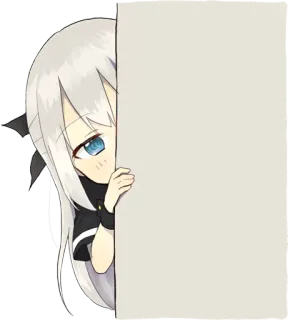 💗 anime, girl, cute, peeking, hiding, manga telegram sticker