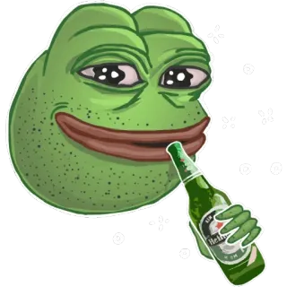 🐸 Pepe the Frog pepe, frosch, trinken, bier, meme telegram sticker