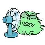 🫠 ファン, キャラクター, クール, チル, 緑, 漫画 telegram sticker