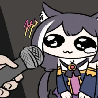 ❤️ cartoon, microphone, anime style, cute, kawaii, character, cat ears telegram sticker