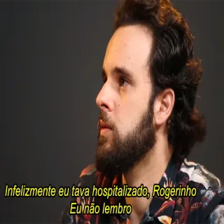 🙍‍♂️ Infelizmente eu tava hospitalizado, Rogerinho Eu não lembro hombre, hospitalizado, retrato, traducción, conversación telegram sticker