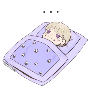 😐 @HAWKS Anime, Charakter, Schlaf, Bett, Decke telegram sticker