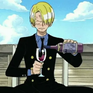 🎷 Sanji One Piece Anime, Wein, Gentleman, Cool, Anzug whatsapp sticker