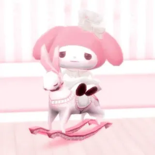 🦕 My Melody Sanrio, Kawaii, Fofo, Personagem, Rosa, Pastel whatsapp sticker