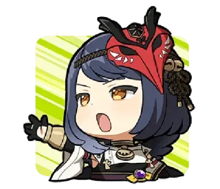 🖐 Kujou Sara Genshin Impact anime, chibi, mask, genshin impact, kujou sara telegram sticker