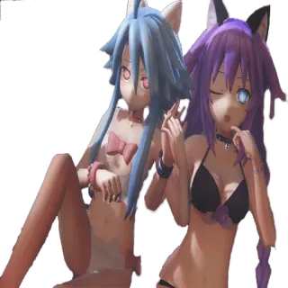 👙 Anime, Kawaii, Maillot de bain, Bikini, Neko, Fanart telegram sticker