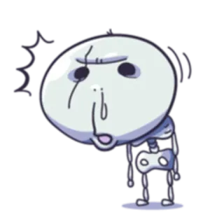 😯 skeleton, cartoon, funny, character, illustration, comic telegram sticker