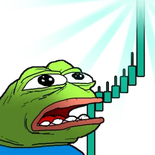 😭 Pepe the Frog pepe, żaba, mem, akcje, wykres telegram sticker