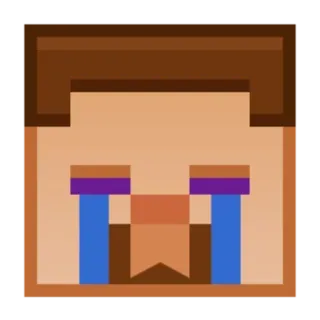 😭 Steve Minecraft minecraft, steve, crying, tears, video game, pixel art telegram sticker