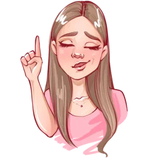 ☝️ mujer, ilustración, dibujos animados, chica, pose, belleza telegram sticker