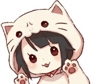 😺 кот, аниме, чиби, каваий, милый telegram sticker