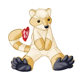 💟 rakun, boneka, Ty, Beanie Babies, mainan telegram sticker