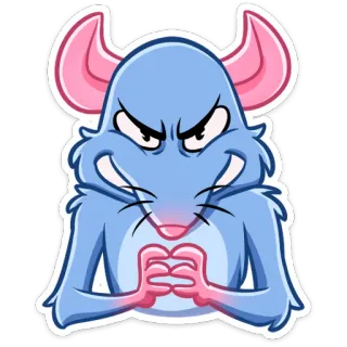 😡 rata, animal, dibujos animados, personaje, pegatina, malvado, tramando telegram sticker