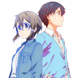 💙 anime, couple, romance, characters, cartoon, animation telegram sticker
