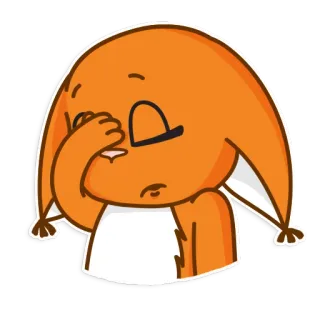🙈 orange, cartoon, cute, disappointed, sad telegram sticker