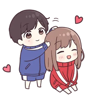 💙 cartoon, couple, love, affection, relationship whatsapp sticker
