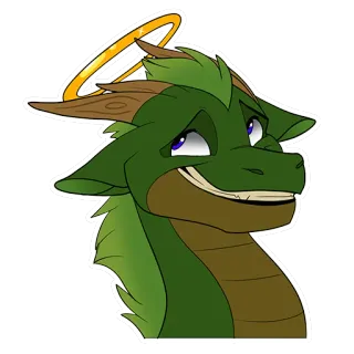 😇 Drache, Fantasy, Cartoon, Halo, Tier, Fabelwesen, Digitale Kunst telegram sticker