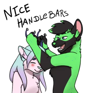 🦌 NICE HANDLEBARS furry, anthropomorphic, cartoon, hair, affectionate, playful telegram sticker