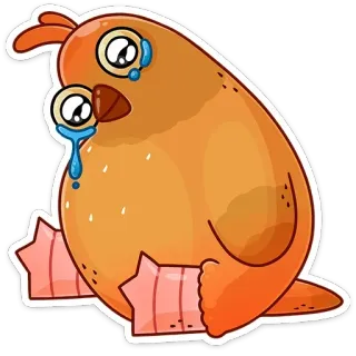 😢 pájaro, llorando, triste, animal, dibujos animados telegram sticker