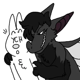 😘 YCH cartoon, animal, cute, drawing, funny, sticker telegram sticker