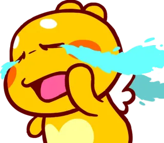 😭 ร้องไห้, น้ำตา, เศร้า, การ์ตูน, น่ารัก, สีเหลือง telegram sticker