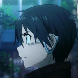 🖤 Kirito Sword Art Online Аниме, Sword Art Online, Кирито, Аватар, Видеоигра, Персонаж telegram sticker