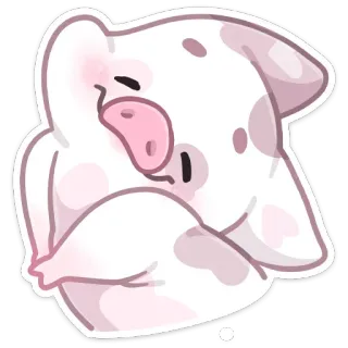 ☺ 돼지, 귀여운, 카와이, 동물, 스티커, 만화 whatsapp sticker