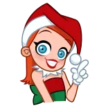 😉 kerst, elf, schattig, cartoon, vakantie, roodharig, vrouw telegram sticker