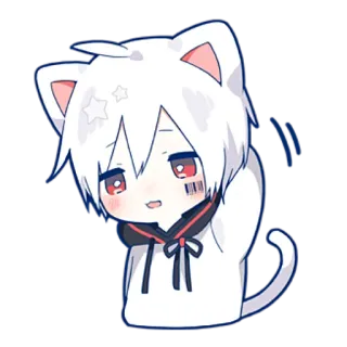 🤷‍♀ anime, cat, kawaii, cute, manga, sticker telegram sticker