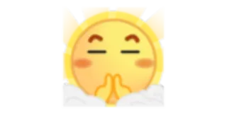 😇 sun, emoji, cute, cartoon, cloud, kawaii, adorable telegram sticker