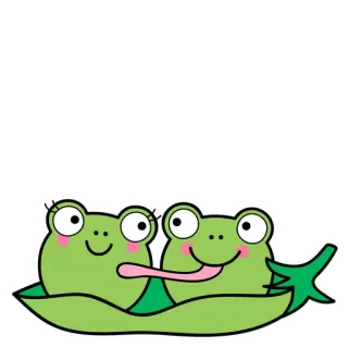 🐸 grenouilles, dessin animé, mignon, animaux, vert, doux whatsapp sticker