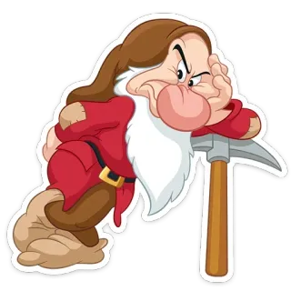 😤 Grumpy Snow White and the Seven Dwarfs mürrisch, zwerg, disney, cartoon, schneewittchen, wütend, mine telegram sticker