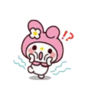 ⁉ My Melody My Melody, Sanrio, lindo, kawaii, anime, pegatina, dibujos animados whatsapp sticker